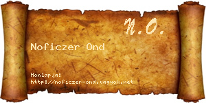 Noficzer Ond névjegykártya